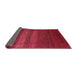 Sideview of Mid-Century Modern Red Solid Rug, urb1215