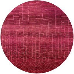 Round Machine Washable Industrial Modern Red Rug, wshurb1215