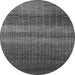 Round Solid Gray Modern Rug, urb1215gry