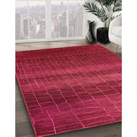 Mid-Century Modern Red Solid Rug, urb1215