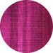 Round Machine Washable Solid Pink Modern Rug, wshurb1215pnk