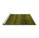 Sideview of Machine Washable Solid Green Modern Area Rugs, wshurb1215grn