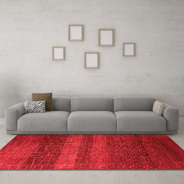 Modern Red Washable Rugs