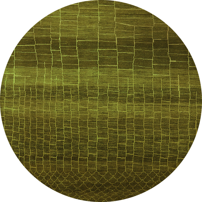 Round Solid Green Modern Rug, urb1215grn