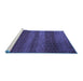 Sideview of Machine Washable Solid Blue Modern Rug, wshurb1215blu