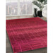 Mid-Century Modern Red Solid Rug in Family Room, urb1215