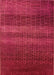 Machine Washable Industrial Modern Red Rug, wshurb1215