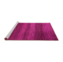 Sideview of Machine Washable Solid Pink Modern Rug, wshurb1215pnk