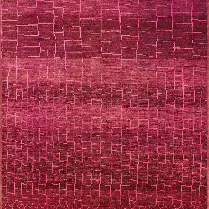 Mid-Century Modern Red Solid Rug, urb1215