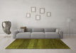Machine Washable Solid Green Modern Area Rugs in a Living Room,, wshurb1215grn