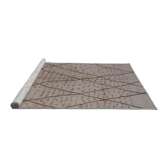 Sideview of Machine Washable Industrial Modern Dark Almond Brown Rug, wshurb1216