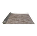 Sideview of Mid-Century Modern Dark Almond Brown Solid Rug, urb1216