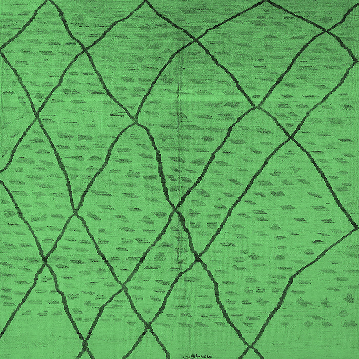 Square Solid Emerald Green Modern Rug, urb1216emgrn