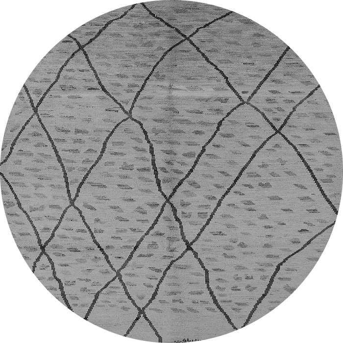 Round Solid Gray Modern Rug, urb1216gry