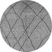 Round Solid Gray Modern Rug, urb1216gry