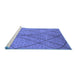 Sideview of Machine Washable Solid Blue Modern Rug, wshurb1216blu