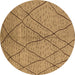 Round Machine Washable Solid Brown Modern Rug, wshurb1216brn