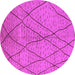 Round Solid Pink Modern Rug, urb1216pnk