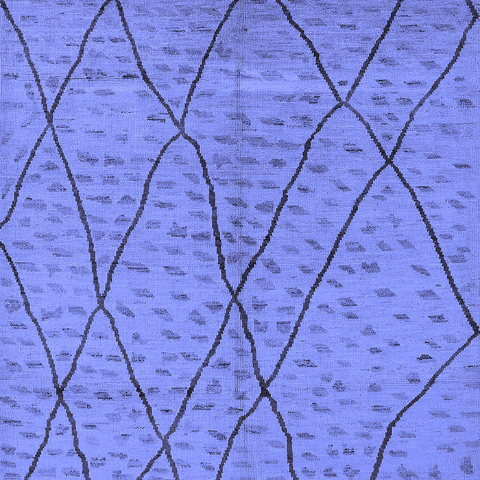 Machine Washable Solid Blue Modern Rug, wshurb1216blu