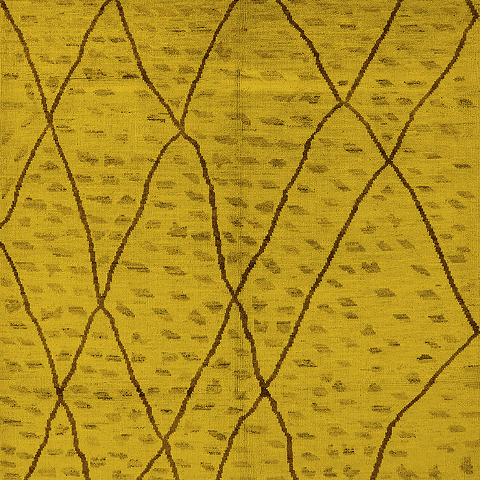 Machine Washable Solid Yellow Modern Rug, wshurb1216yw