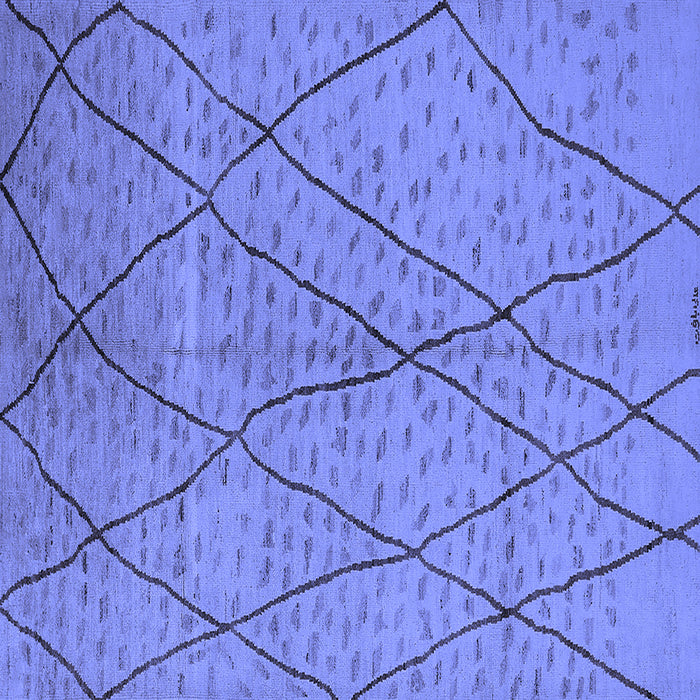 Square Machine Washable Solid Blue Modern Rug, wshurb1216blu