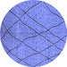 Round Solid Blue Modern Rug, urb1216blu