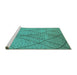 Sideview of Machine Washable Solid Turquoise Modern Area Rugs, wshurb1216turq