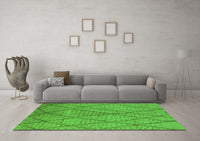 Machine Washable Solid Green Modern Rug, wshurb1216grn