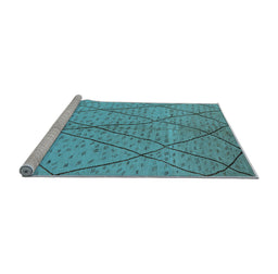 Sideview of Machine Washable Solid Light Blue Modern Rug, wshurb1216lblu