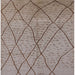 Square Mid-Century Modern Dark Almond Brown Solid Rug, urb1216