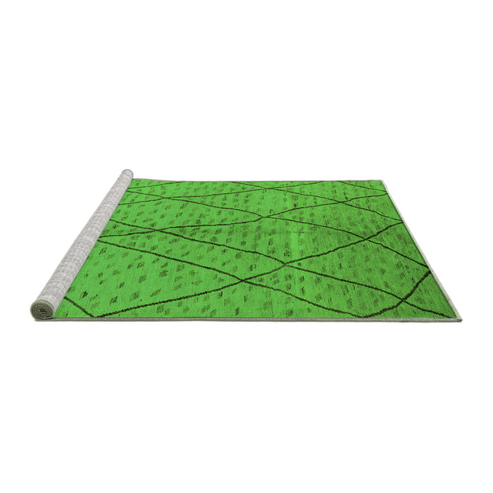 Sideview of Machine Washable Solid Green Modern Area Rugs, wshurb1216grn