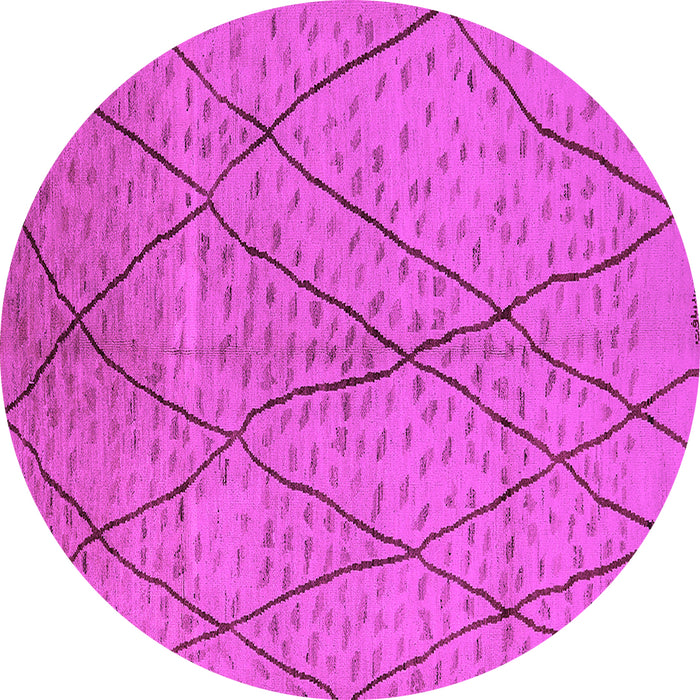 Round Machine Washable Solid Pink Modern Rug, wshurb1216pnk