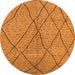 Round Solid Orange Modern Rug, urb1216org