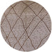 Round Mid-Century Modern Dark Almond Brown Solid Rug, urb1216