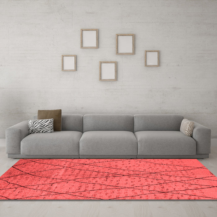 Modern Red Washable Rugs