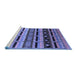 Sideview of Machine Washable Solid Blue Modern Rug, wshurb1217blu