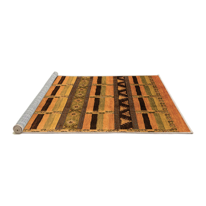 Sideview of Machine Washable Solid Orange Modern Area Rugs, wshurb1217org