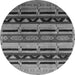 Round Solid Gray Modern Rug, urb1217gry