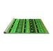 Sideview of Machine Washable Solid Green Modern Area Rugs, wshurb1217grn