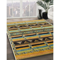 Mid-Century Modern Dark Brown Solid Rug, urb1217