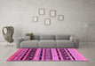 Machine Washable Solid Pink Modern Rug in a Living Room, wshurb1217pnk