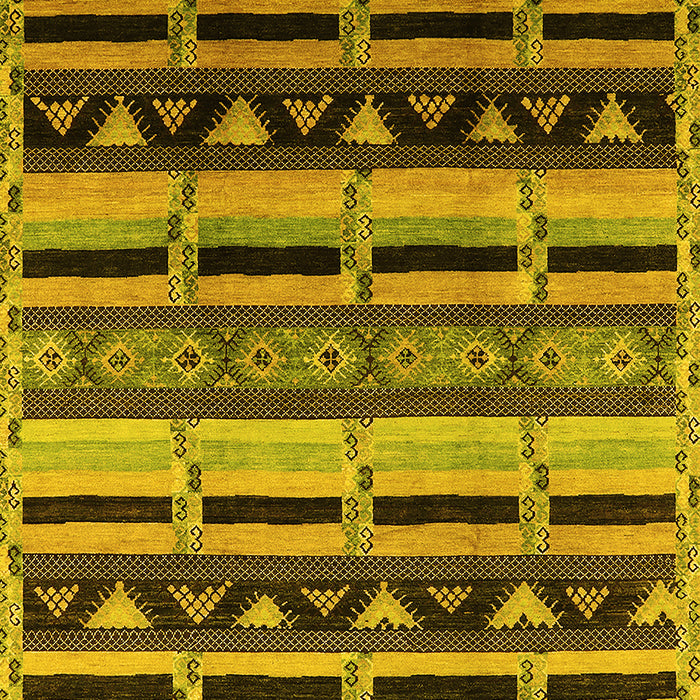 Machine Washable Solid Yellow Modern Rug, wshurb1217yw