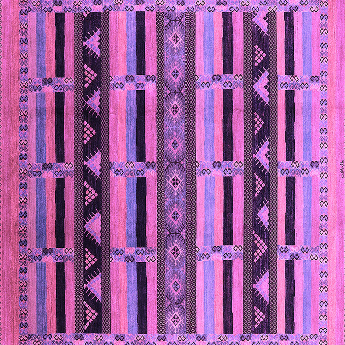 Square Machine Washable Solid Purple Modern Area Rugs, wshurb1217pur