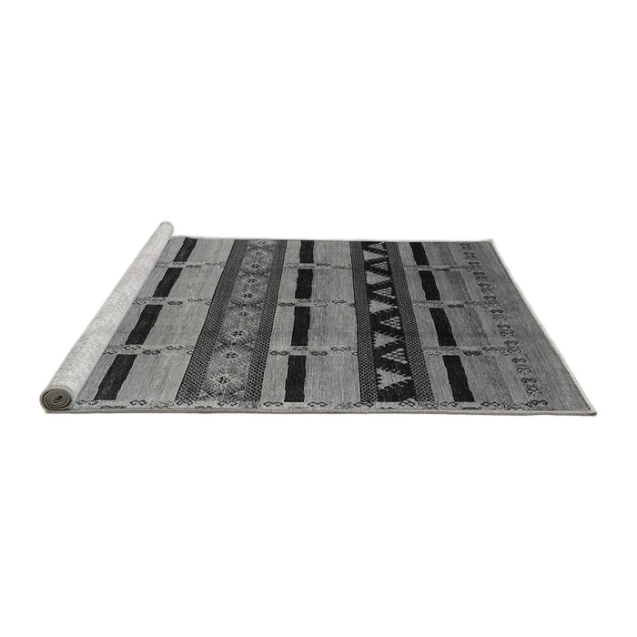 Sideview of Machine Washable Solid Gray Modern Rug, wshurb1217gry