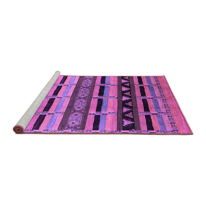 Sideview of Machine Washable Solid Purple Modern Area Rugs, wshurb1217pur