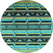 Round Solid Light Blue Modern Rug, urb1217lblu