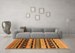 Machine Washable Solid Orange Modern Area Rugs in a Living Room, wshurb1217org