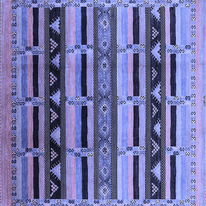 Square Machine Washable Solid Blue Modern Rug, wshurb1217blu