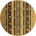 Round Solid Brown Modern Rug, urb1217brn