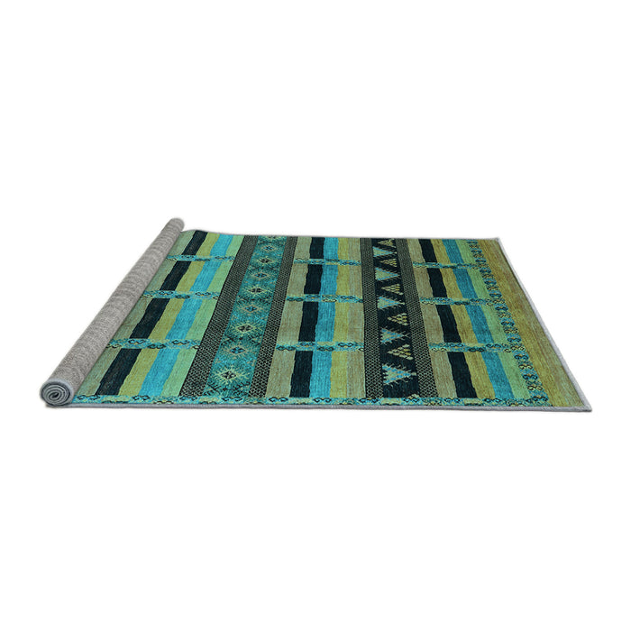 Sideview of Machine Washable Solid Light Blue Modern Rug, wshurb1217lblu